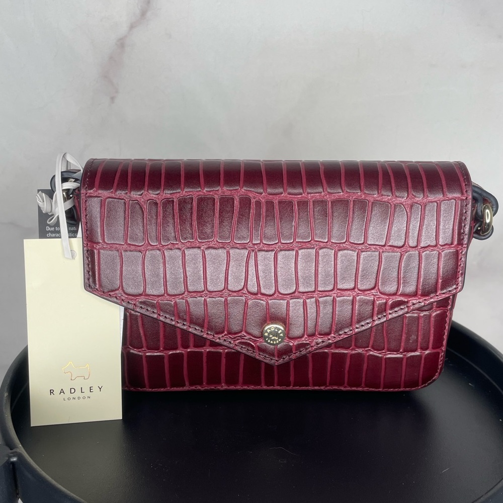 Radley London- flap over crossbody Eltham Mews Faux croc bag